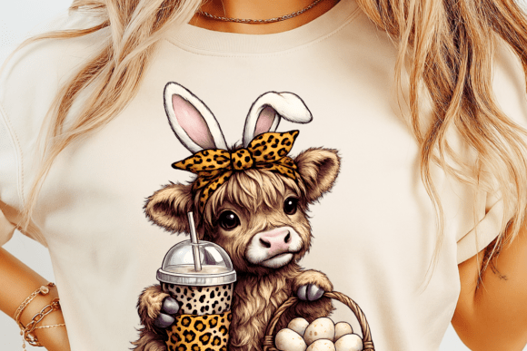 Easter Day Leopard Highland Cow Png Easter Day Leopard Highland Cow Png