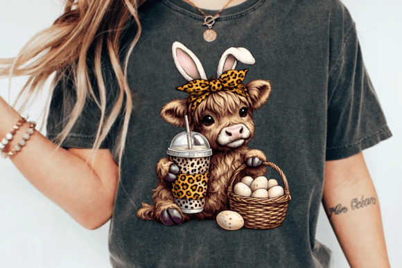 Easter Day Leopard Highland Cow Png Easter Day Leopard Highland Cow Png