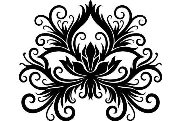 Elegant Black Floral Ornaments Bundle