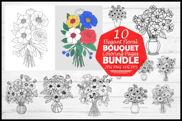 Elegant Floral Bouquet Coloring Pages Bu Elegant Floral Bouquet Coloring Pages Bu