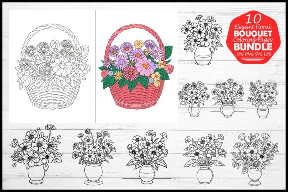Elegant Floral Bouquet Coloring Pages Bu Elegant Floral Bouquet Coloring Pages Bu