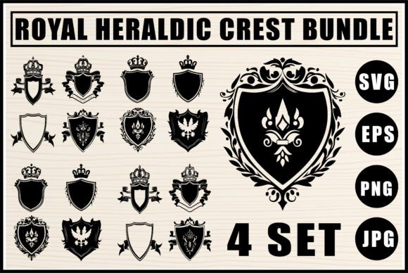 Fleur-de-Lis Heraldic Crest Set Fleur-de-Lis Heraldic Crest Set