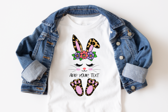 Floral Easter Bunny Split Monogram SVG