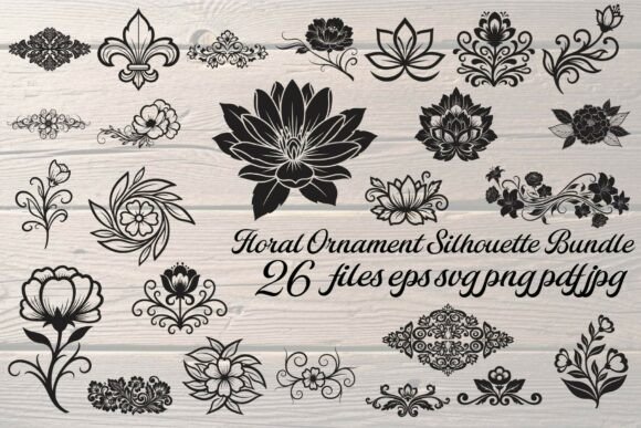 Floral Ornament Silhouette Bundle