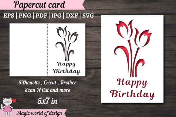 Floral SVG, Happy Birthday Card