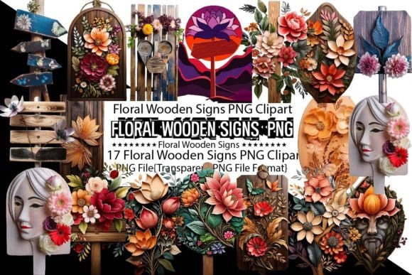Floral Wooden Signs Sublimation Bundle