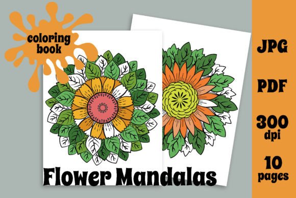 Flower Mandalas Coloring Book, Printable