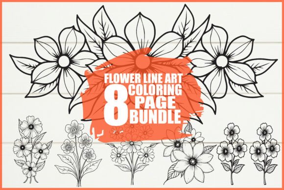 Flower Outline Art Printable Bundle