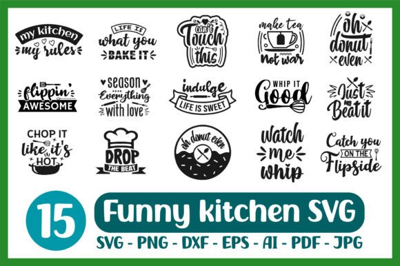 Funny Kitchen SVG Quotes Bundle