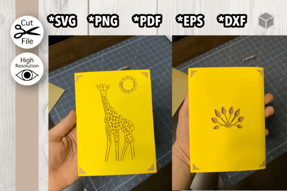 Giraffe Birthday Card Template