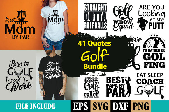 Golf Lettering Quotes Bundle