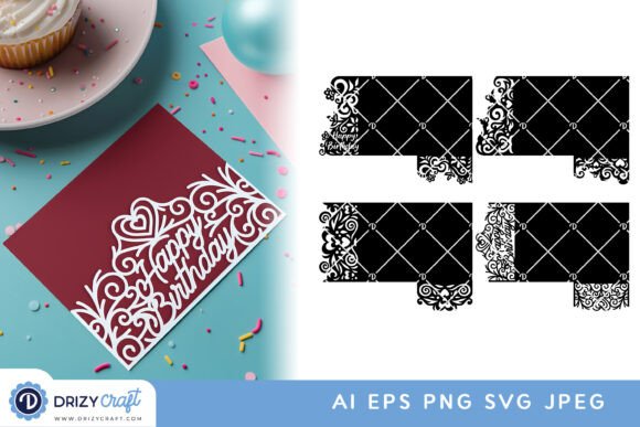 Greeting Card Love Birthday Set of 4