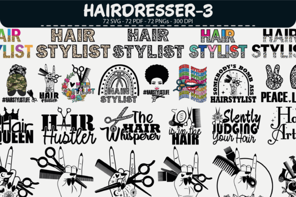 Hairdresser Vector Clipart – 72 Designs