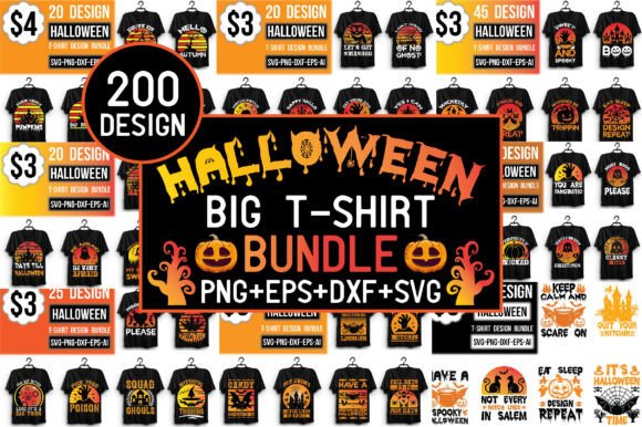 Halloween Big T-shirt Design Bundle Halloween Big T-shirt Design Bundle
