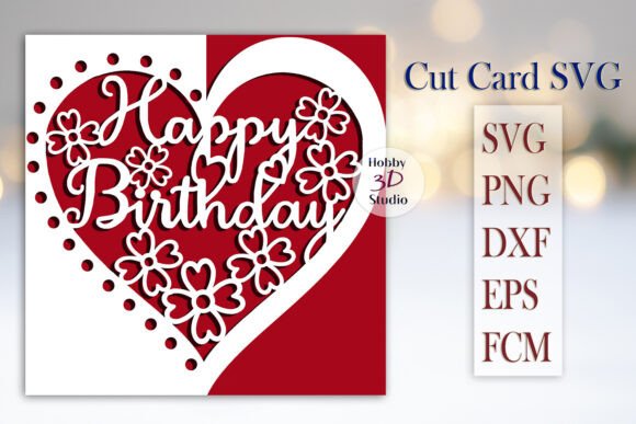 Happy Birthday Card Cut Template SVG