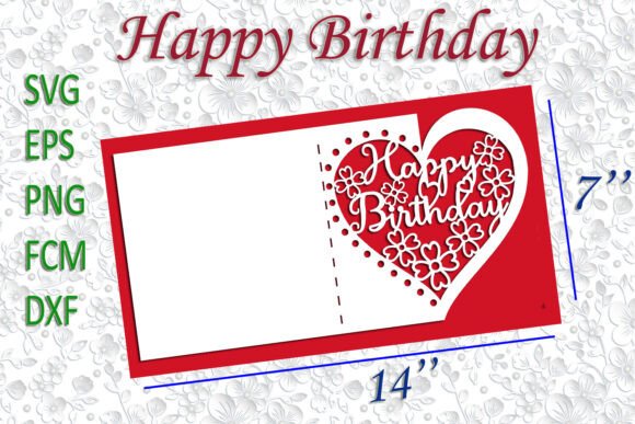 Happy Birthday Card Cut Template SVG
