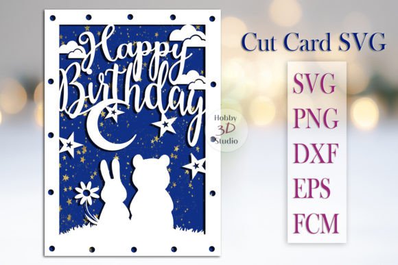 Happy Birthday Card Template SVG