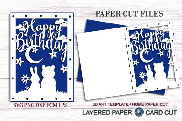 Happy Birthday Card Template SVG