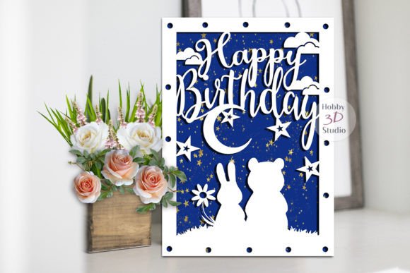 Happy Birthday Card Template SVG