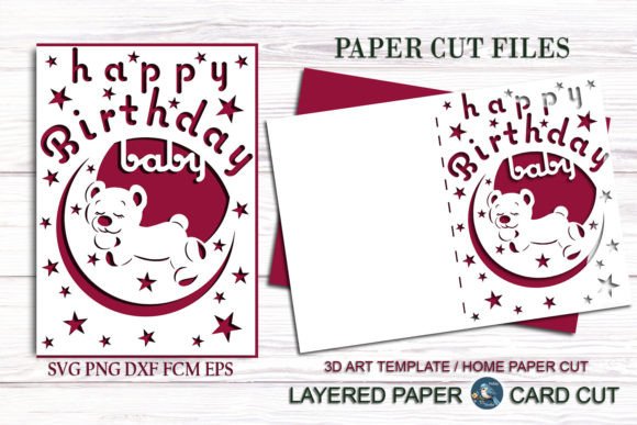 Happy Birthday Card Template SVG