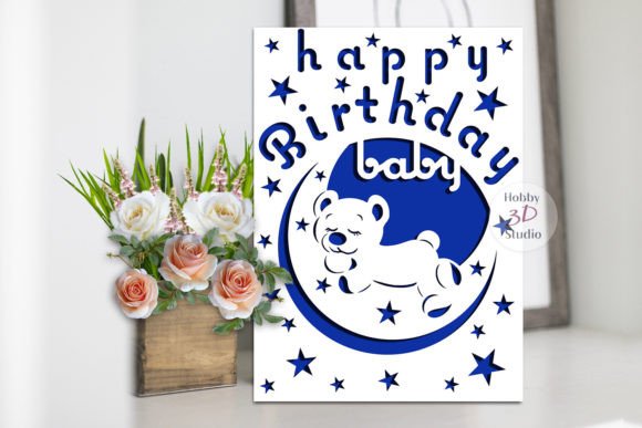 Happy Birthday Card Template SVG