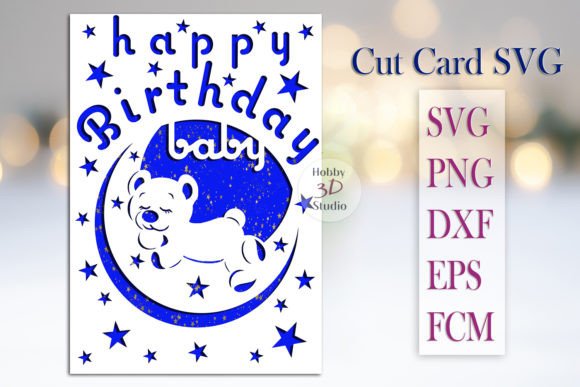 Happy Birthday Card Template SVG