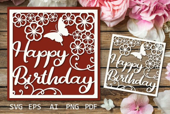 Happy Birthday Card SVG |Birthday Paper