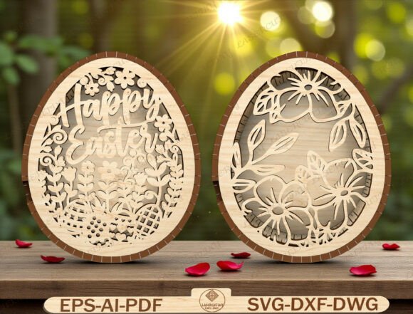 Happy Easter Egg Laser Cut