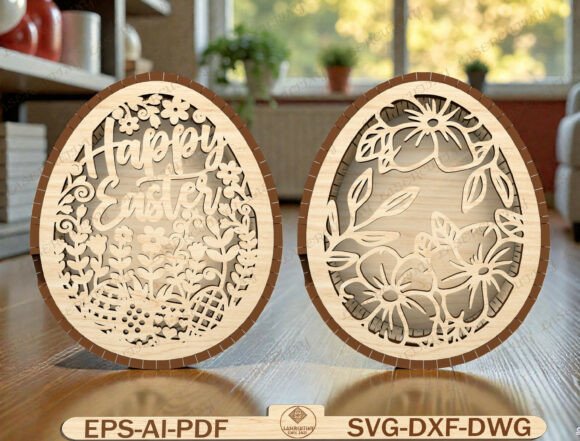 Happy Easter Egg Laser Cut