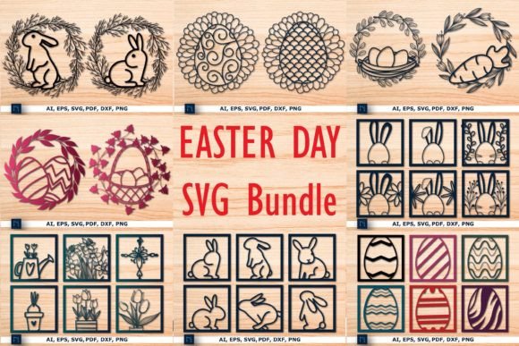 Laser-cut Easter Day Decor SVG Bundle