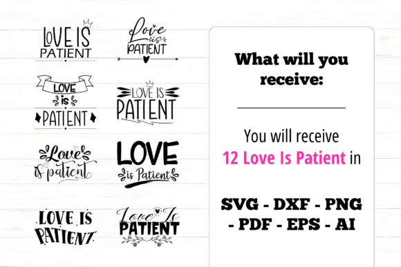 Love is Patient SVG | Love Quote Faith