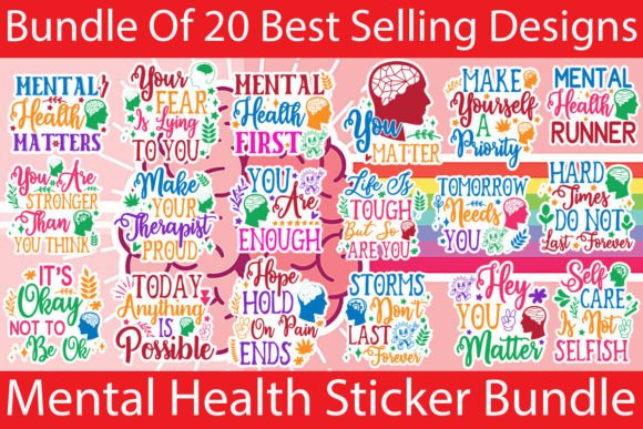 Mental Health Sticker Bundle,PRINTABLE Mental Health Sticker Bundle,PRINTABLE