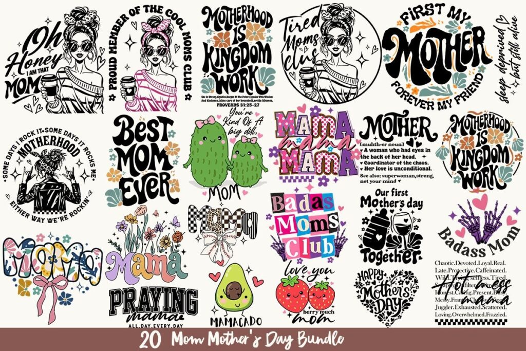 Mother's Day Design Bundle, Motherhood Mother's Day Design Bundle, Motherhood
