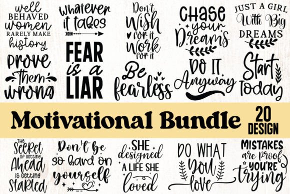 Motivational SVG Bundle Motivational SVG Bundle