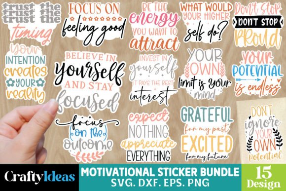 15 Design Motivational Sticker Bundle 15 Design Motivational Sticker Bundle