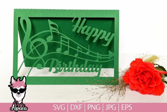 Music Birthday Card SVG, Happy Birthday