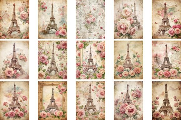 Paris Junk Journal Background