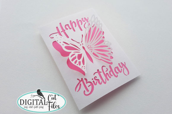 Pop Up Butterfly Birthday Card Svg