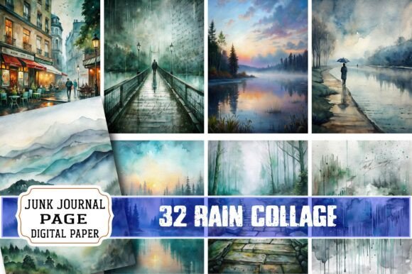 Rain Collage Junk Journal