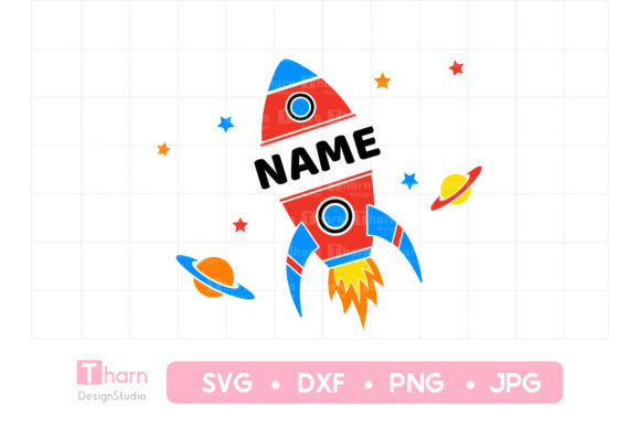 Rocket for Boy Monogram Name