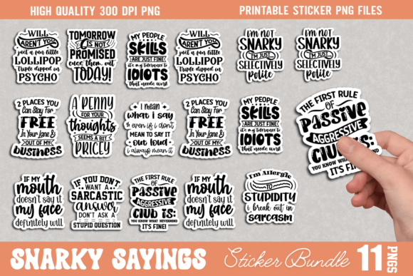 Sarcastic Quotes Sticker Bundle Sarcastic Quotes Sticker Bundle