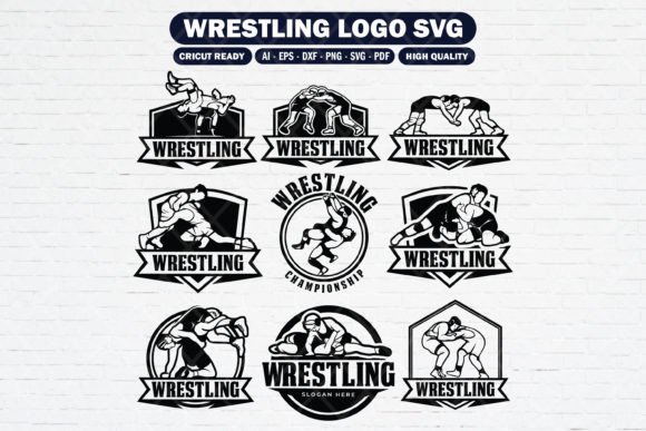 Set of Wrestling Logo Collection Set of Wrestling Logo Collection