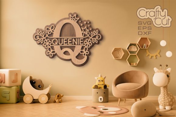 Split Baby Name Monogram Letters