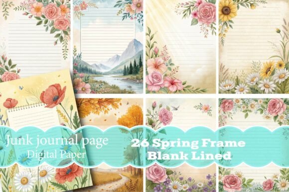 Spring Frame Blank Lined Junk Journal