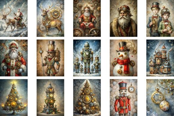 Steampunk Christmas Junk Journal Kit