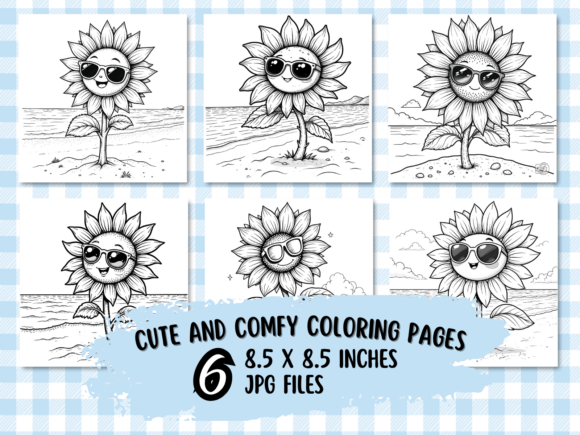 Sunflower Beach Vacation Coloring Book