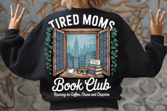 Tired Moms Book Club PNG Design Tired Moms Book Club PNG Design