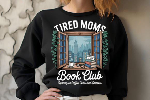 Tired Moms Book Club PNG Design Tired Moms Book Club PNG Design