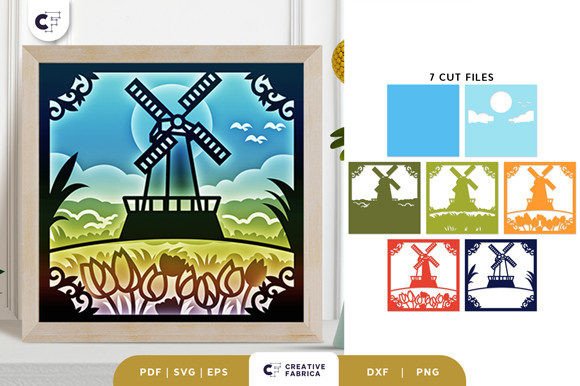 Tulip Garden Shadow Box Paper Cut SVG Tulip Garden Shadow Box Paper Cut SVG