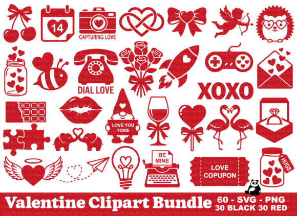 Valentine Love Clipart Bundle SVG PNG